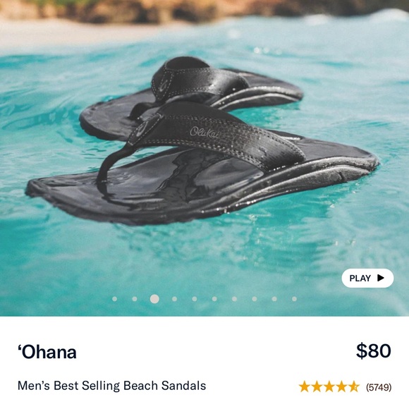 Olukai Black 'Ohana Men's Sandals - Picture 1 of 5